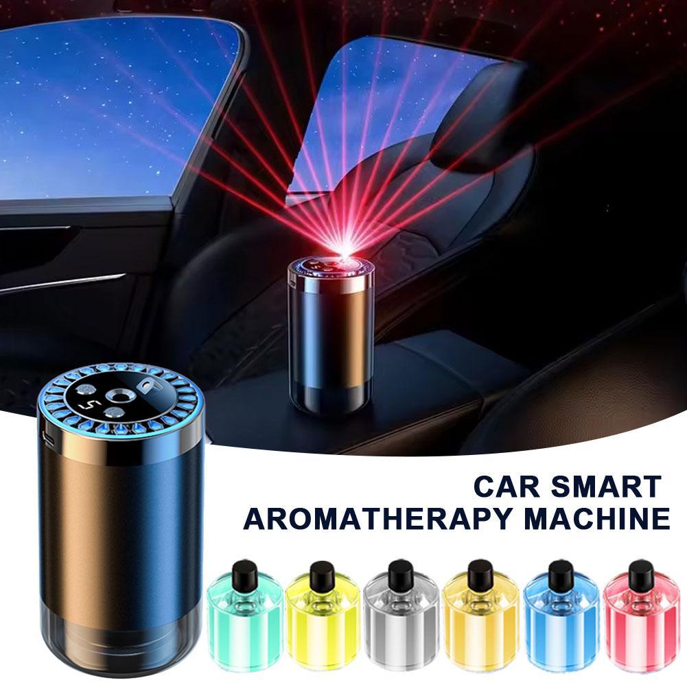 Gel Air Freshener - 星空トップカーアロマセラピーマシン充電式カーレベルインテリジェントディフューザーアロマ5調節可能なディフューザーカーJ2S9