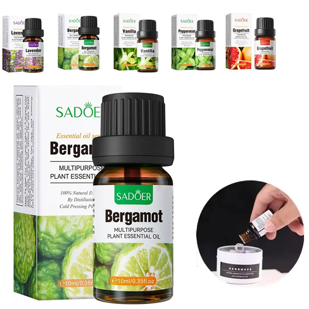 Home Fragrance Bergamot - SADOER 10ml ベルガモット エッセンシャルオイル 天然植物アロマオイル ディフューザー