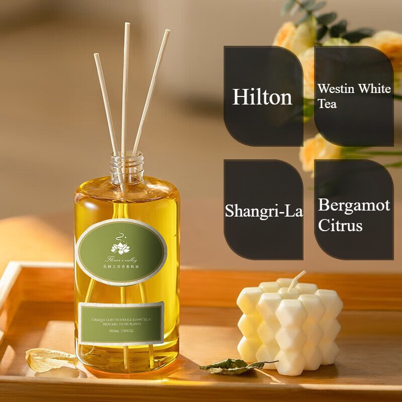 Home Fragrance Bergamot - リードディフューザー用フレグランスオイル、ホームフレグランス詰め替え、シャングリ・ラ、ヒルトン、ジャスミン、ベルガモットシトラス、500ml