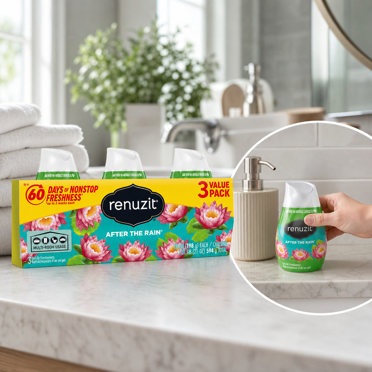 Gel Air Freshener - 3ctフレッシュセントジェルエアフレッシュナーコーン、電源不要の消臭剤、バスルーム、キッチン、ホームオフィス用
