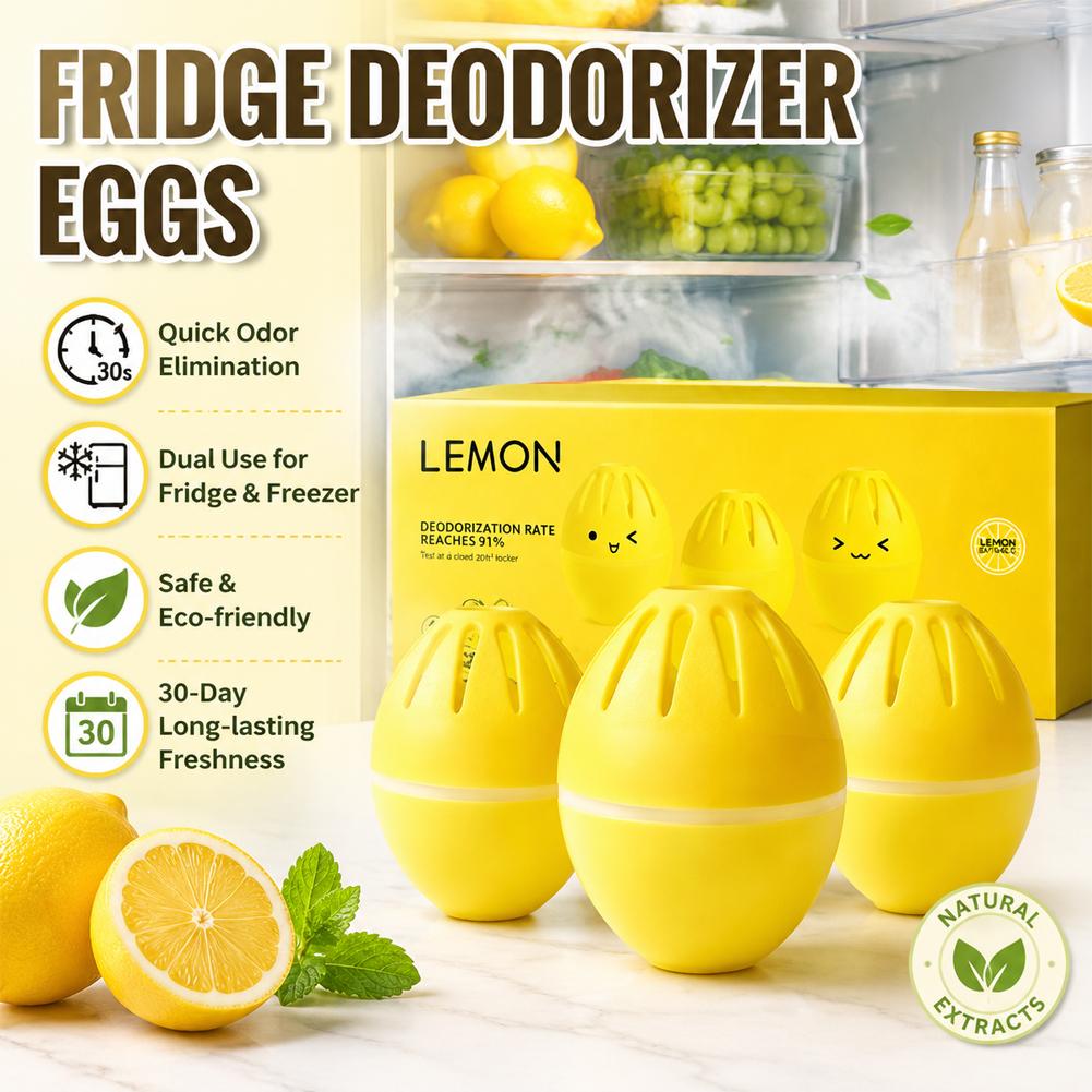 Gel Air Freshener - 3個入り冷蔵庫消臭剤エッグ、ジェルコア卵型冷蔵庫消臭剤、家庭用キッチン用長持ちフレッシュナー
