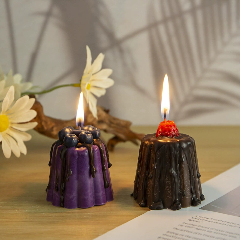 1個のかわいいプリンアロマセラピーキャンドル、チーズブルーベ - Home Fragrance Blueberry Scented Candle のレビューと価格