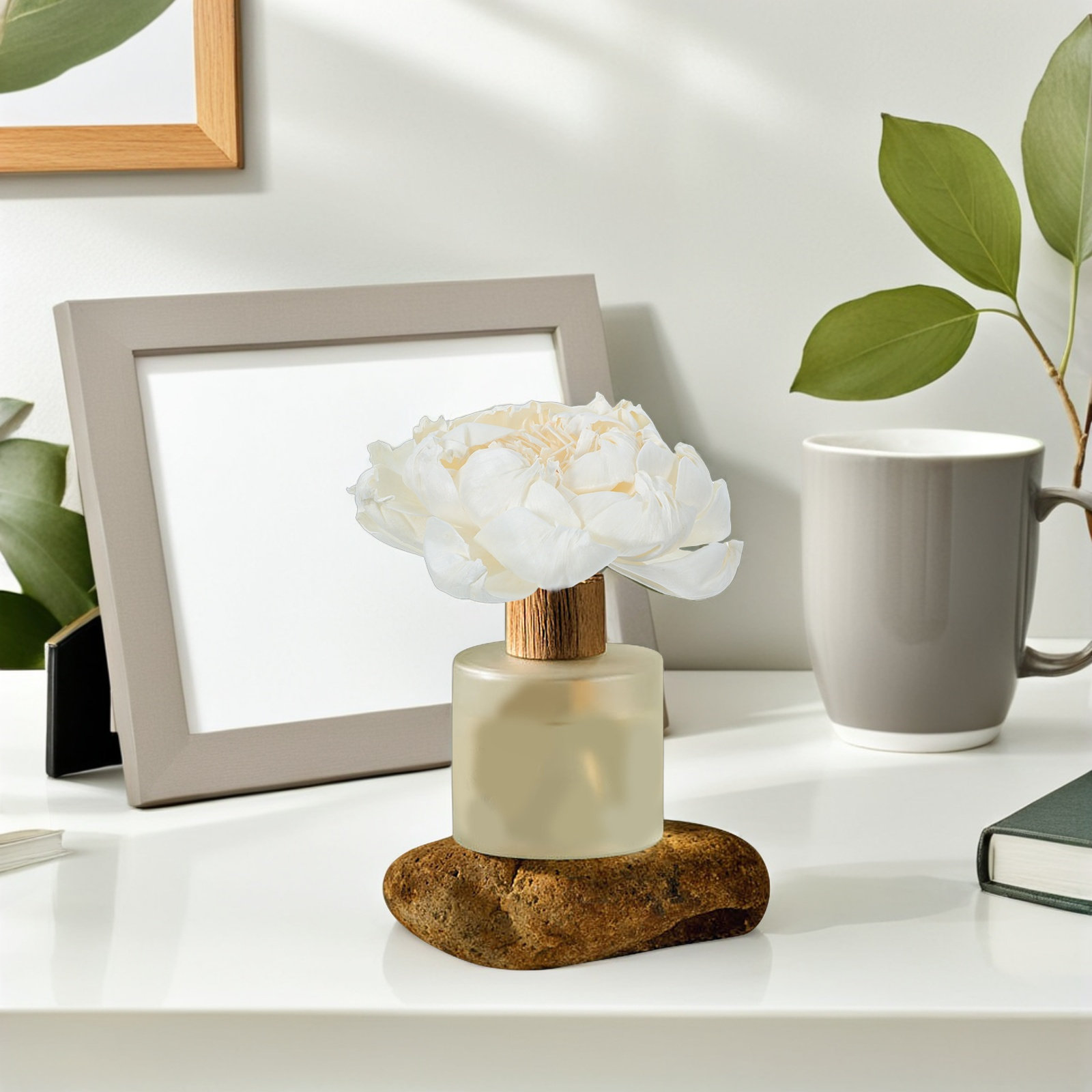 牡丹の花型フレグランスディフューザー 12cm 人工牡丹の花 - Home And You Fragrance Diffuser のレビューと価格